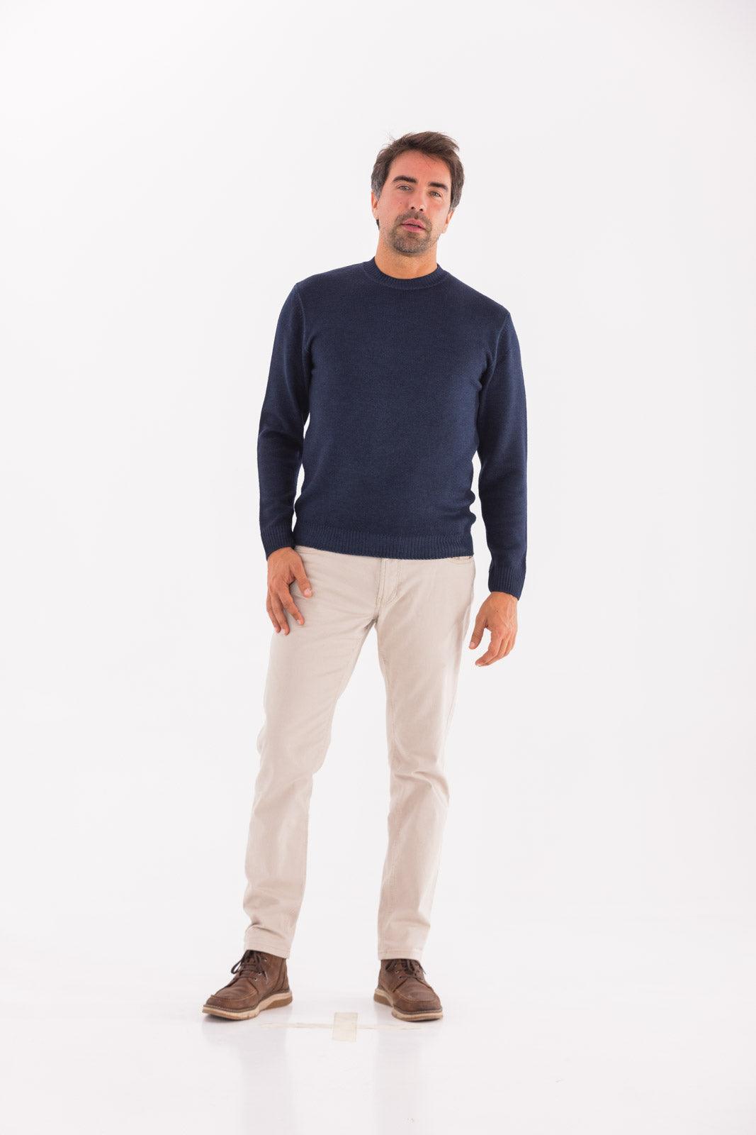 Maglia rasata girocollo in lana merino 100% extrafine
