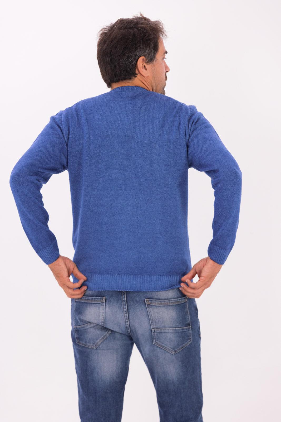 Maglia rasata girocollo in lana merino 100% extrafine
