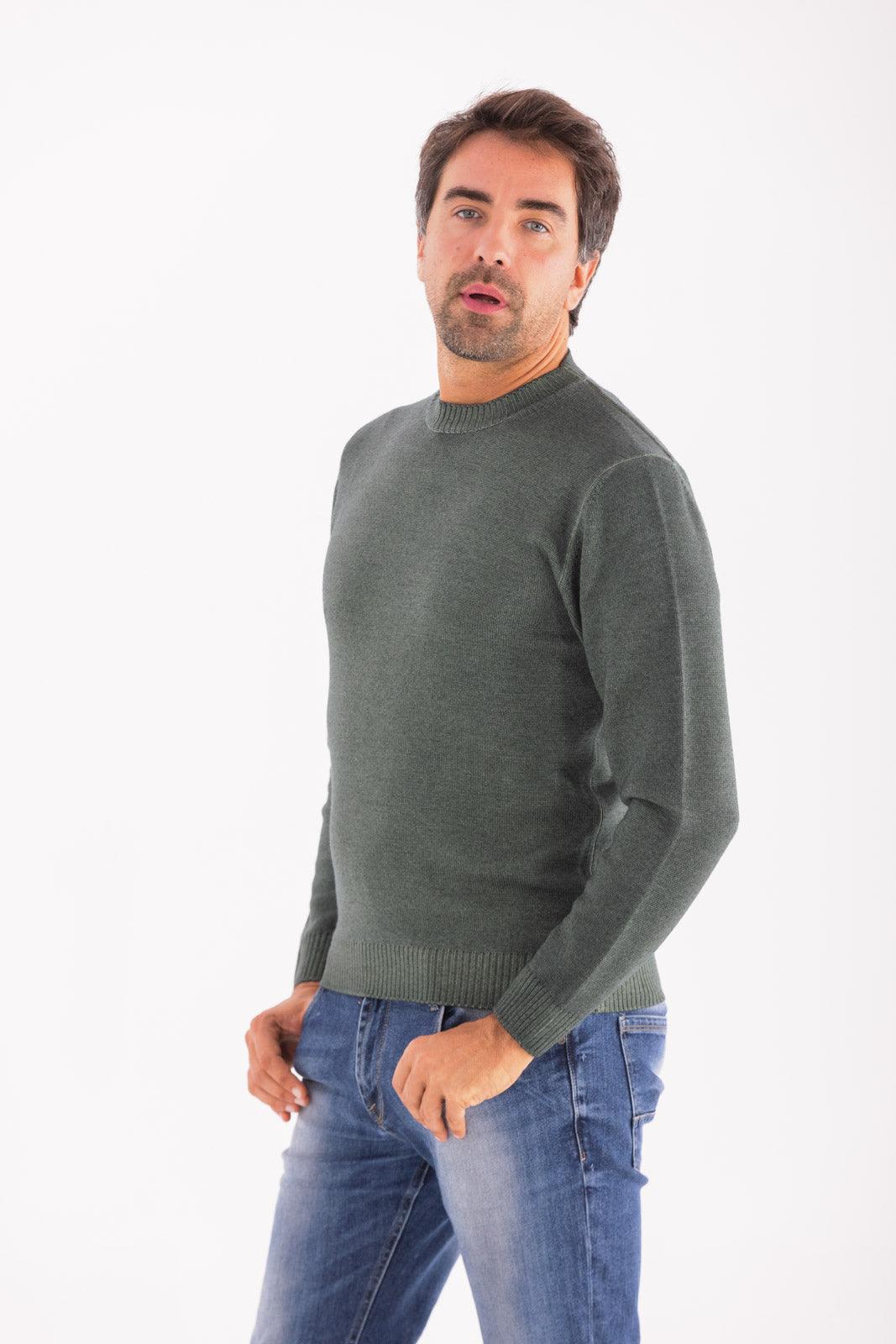 Maglia rasata girocollo in lana merino 100% extrafine