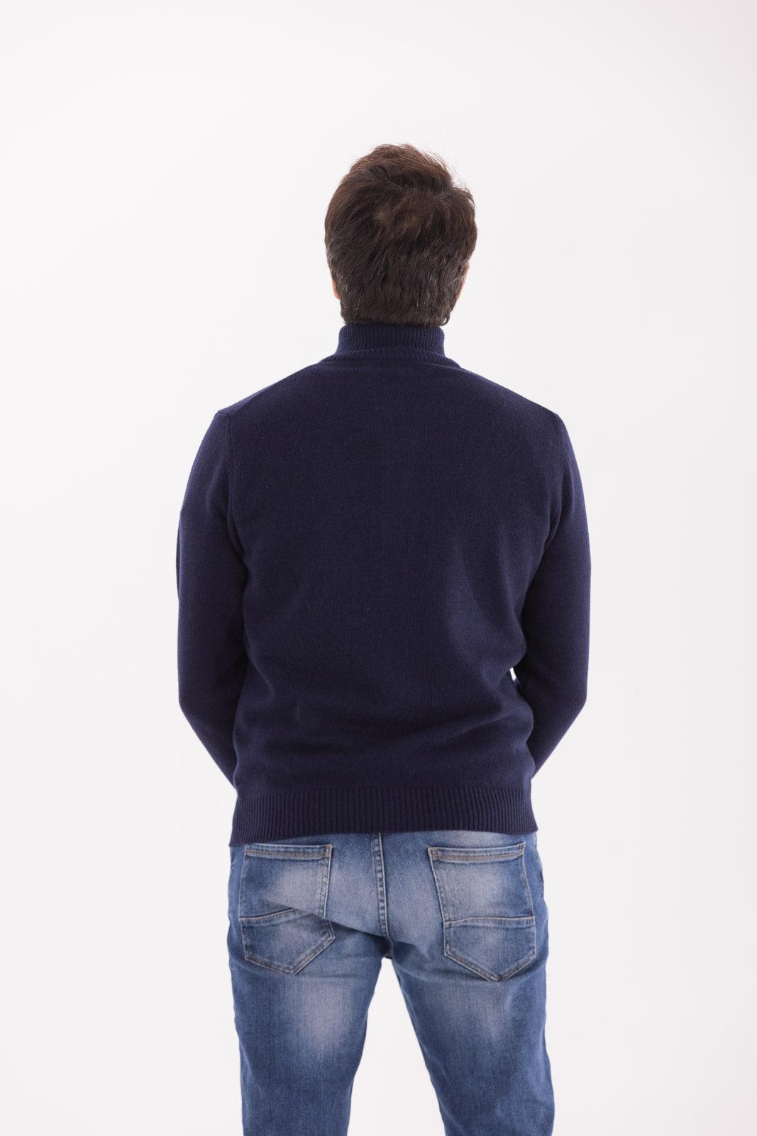 Plain stitch jacket in 100% extrafine merino wool and cashmere