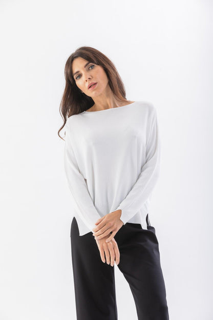 Solid color seemless long-sleeved shirt 047004