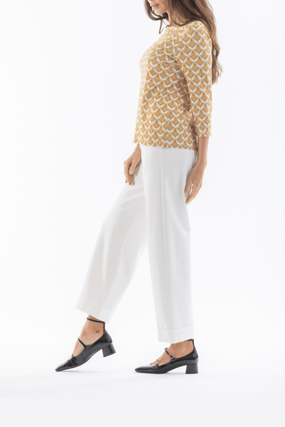 Solid color wide trousers 047101