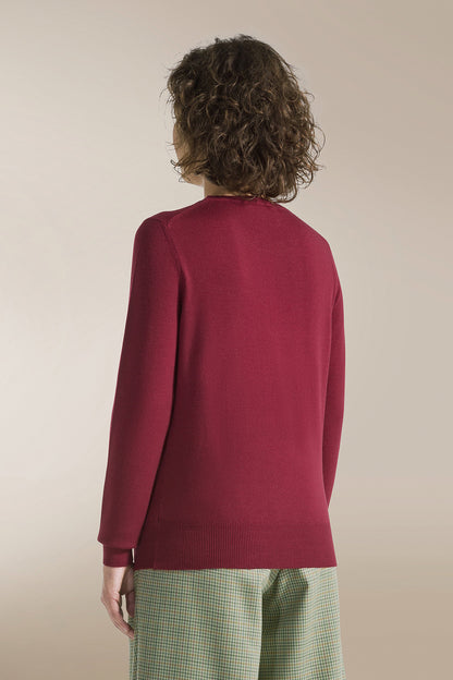 Maglia a girocollo in lana merino extrafine 048003