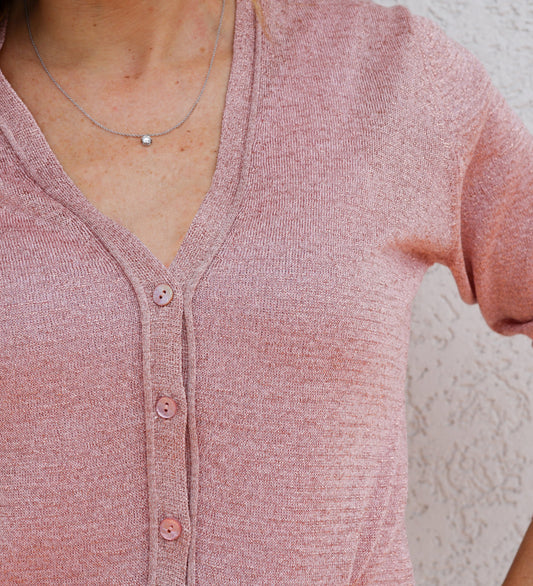 Golfino tinta unita rosa lurex 049002 24