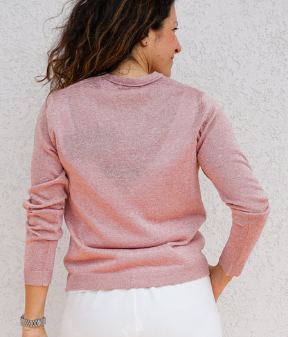Golfino tinta unita rosa lurex 049002 24